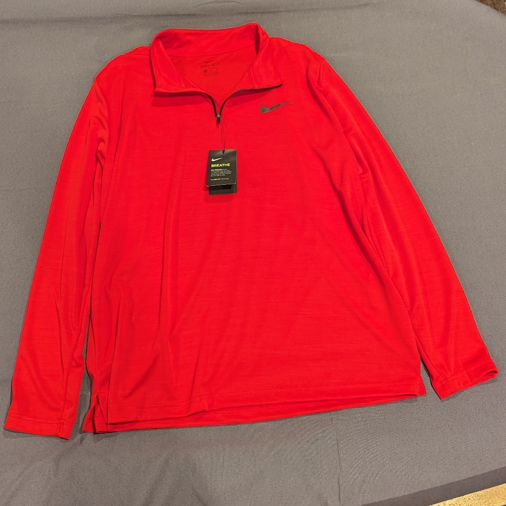 Men's Nike Dri-Fit Standard Fit Red Long Sleeve Active Shirt XL
